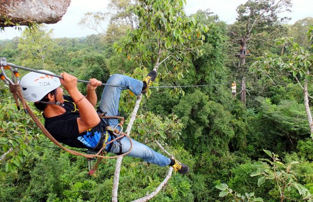 Ziplining in Angkor