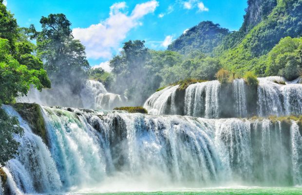 Ban Gioc Waterfall in the summer