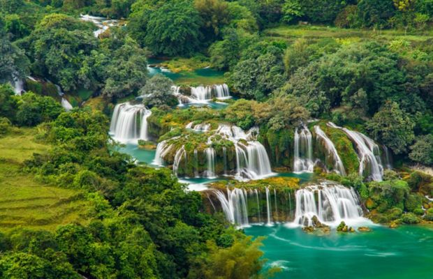 Ban Gioc Waterfall in autumn