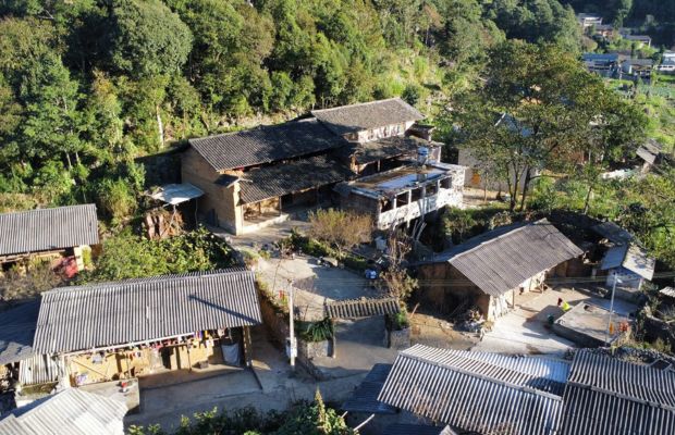 Traditional houses of the Hmong people in Lao Xa Village