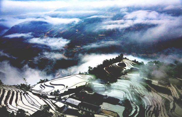 Water pouring season in Hoang Su Phi