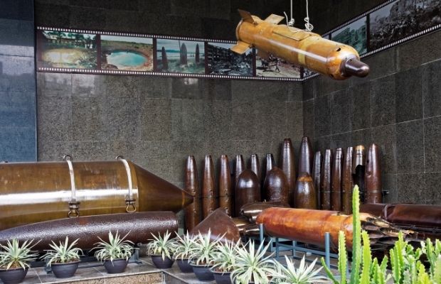 Bomb artifacts in the War Remnants Museum