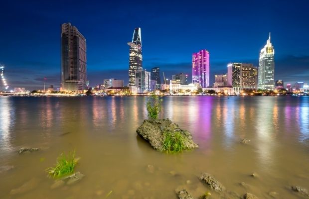 Saigon River at night