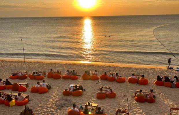 Admiring sunset at the OCSEN Beach Bar & Club