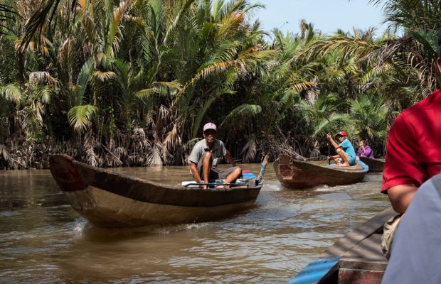 Sampan ride in the Mekong River Delta