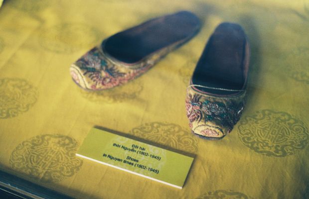 Shoes displayed in the Hue Royal Museum of Antiquities