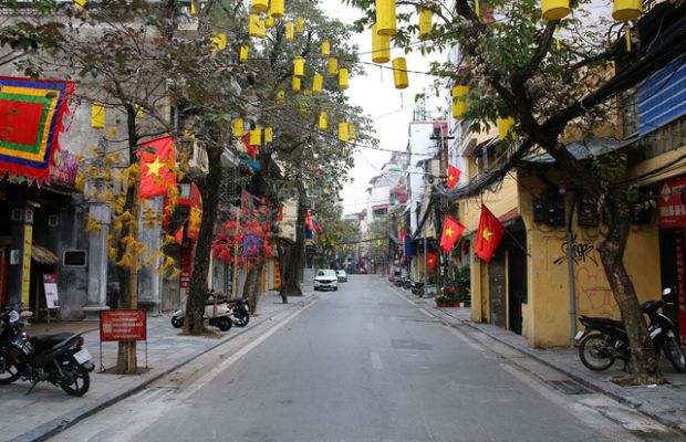 Hanoi streets on the Tet holiday
